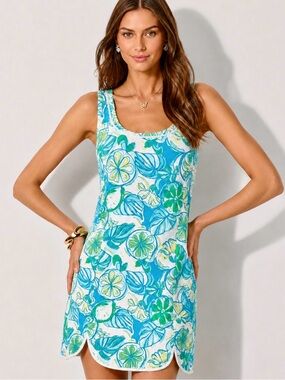 Lilly Pulitzer Lola Sweet & Sour Scalloped Shift Dress XS